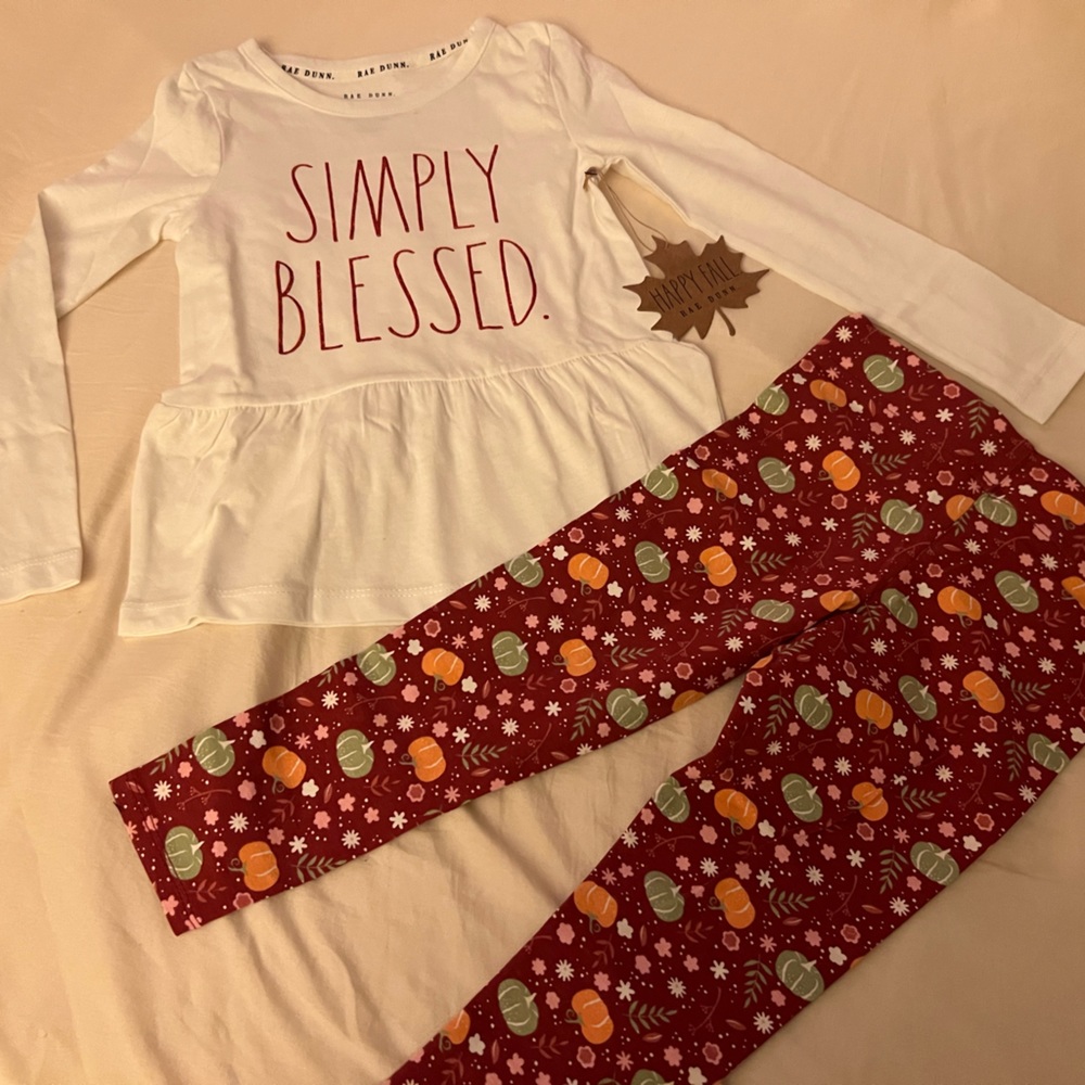 Little Girls Sz 4 Pant Set Brick Red